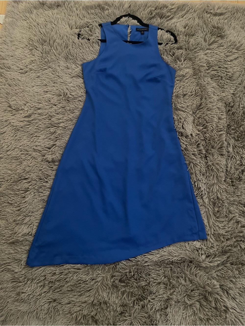 Banana Republic Sleeveless Royal Blue A-line Dress with Asymmetrical Hem